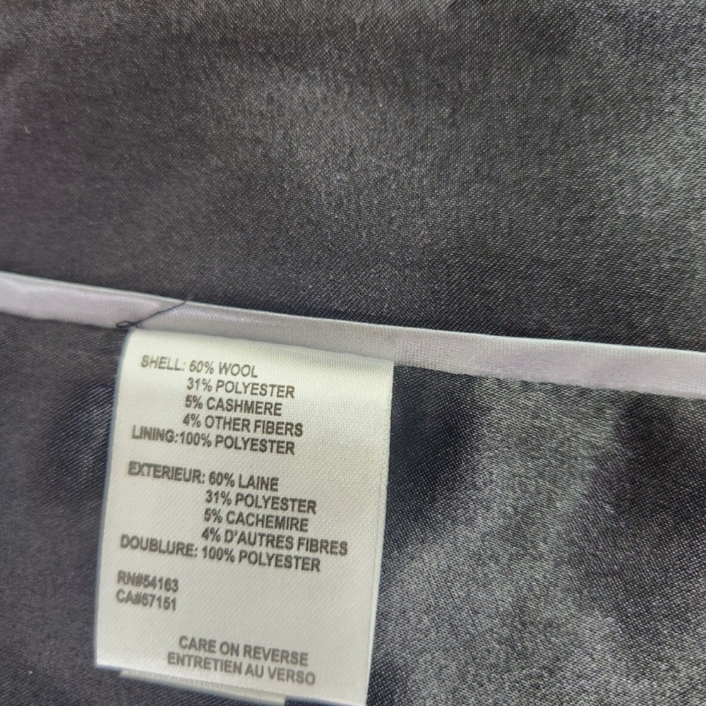 Calvin Klein Elegant Black Trench Coat Wool Blend - Picture 5 of 5